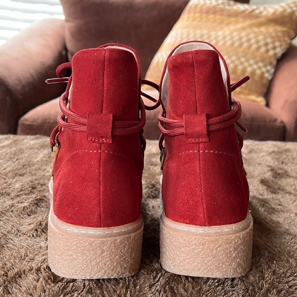 Hush Puppies Red Ankle Boots - Picture 3 of 15